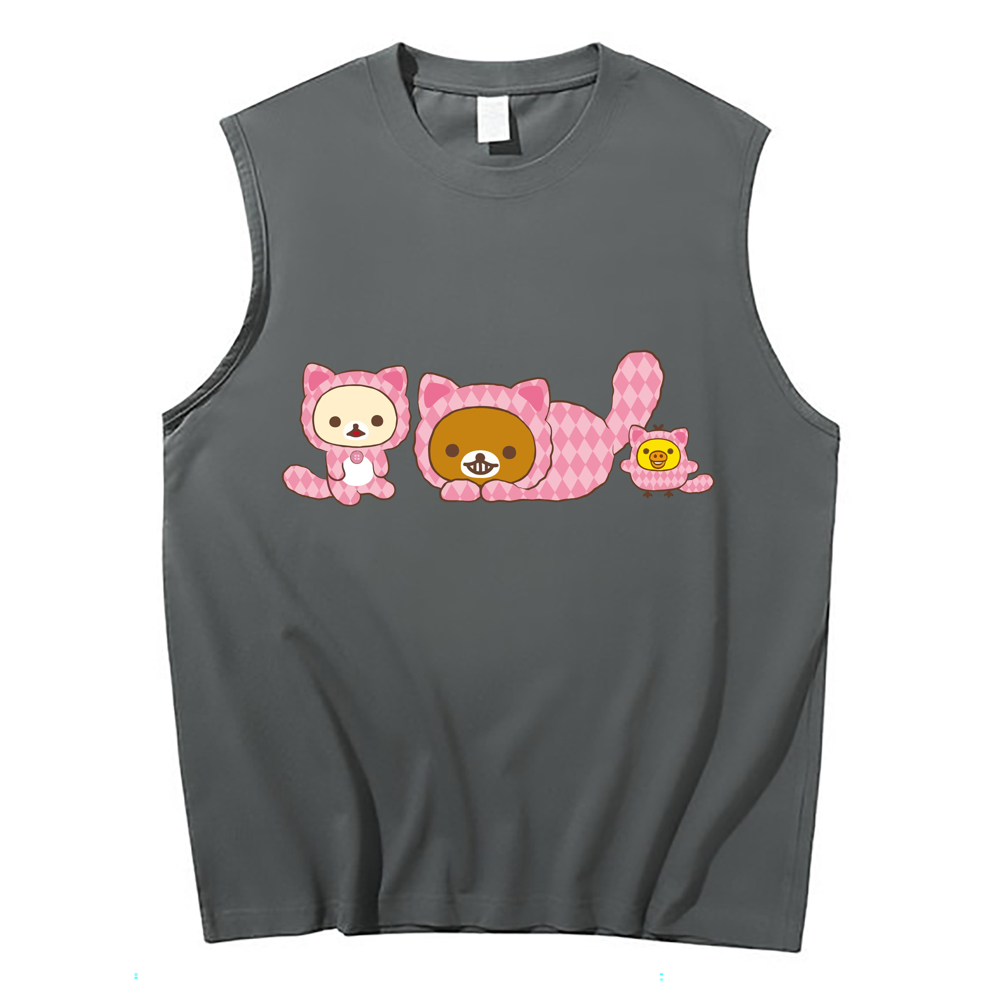 （画像用） リラックマ リラックマ キイロイトリ Rilakkuma Korilakkuma Kiiroitori コットン100％タンクトップ（フロントプリント）